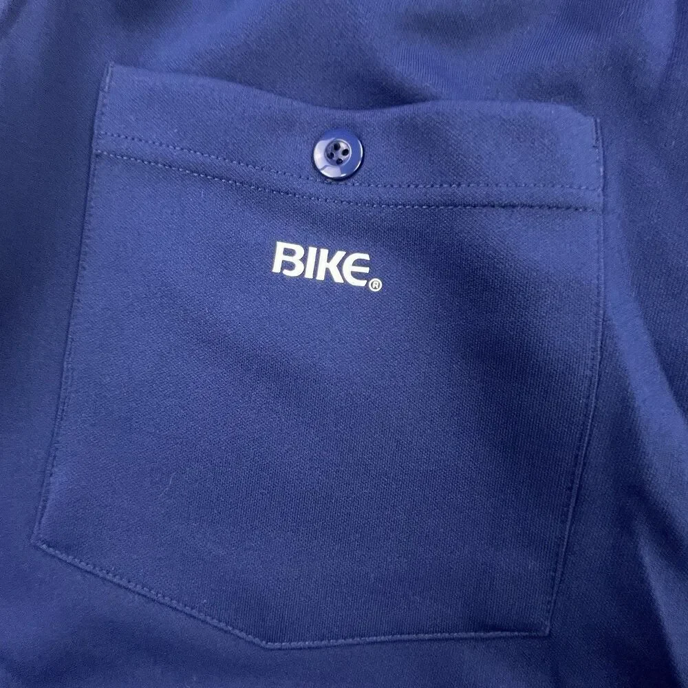 Vintage Bike Coaches Shorts Mens XL 38 Blue White Stripes Double Snap Athletic